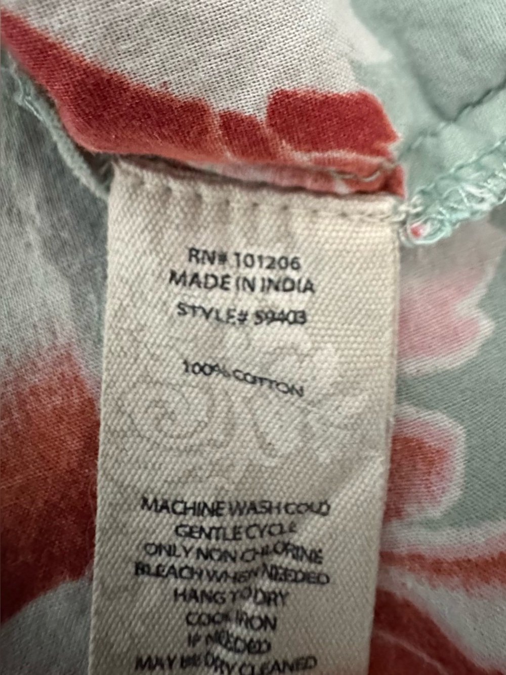 Soft Surroundings Floral Summer Lounge Dress in Mint with Coral Blooms Size 3X - Picture 10 of 11